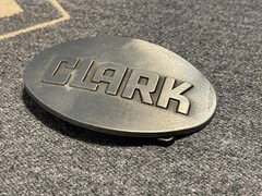 Vintage Clark Equipment Belt Buckle Gray Industrial Logo USA C