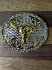 3D Longhorn Bull Men Western Rodeo Texas Cowboy Large Belt Buckles 3.75”x3”