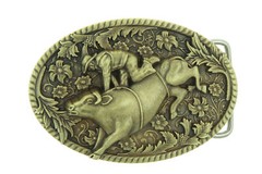 Cowboy Bull Rodeo Bronze-Plated Metal Belt Buckle