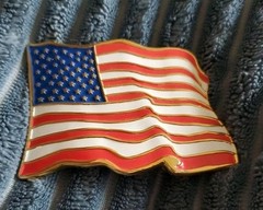 American Flying USA Flag Men&rsquo;s Belt Buckle Gold-Tone 70080