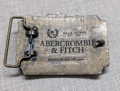 Y2K vintage ABERCROMBIE & FITCH belt buckle SOLID BRASS western 1990s moose A&F