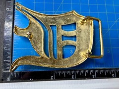 Initial Letter D Calligraphy Style Cutout Large Gold Color Belt Buckle