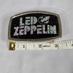 Vintage 1970s Led Zeppelin Belt Buckle Pacifica Holographic Prism Swan Song Logo