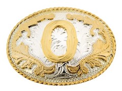 INITIAL o LETTER O MEN WOMEN RODEO REALLY COWBOY STYLE GOLD METAL BELT BUCKLE