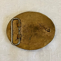 Vintage Brass “The Tall Ships” Belt Buckle Oval Nautical Sailing Ship USA