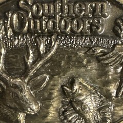 Belt Buckle Southern Outdoors Deer Bass Fish Duck Gold Limited Edition Vintage