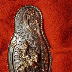 Western Eagle Engraved Belt Buckle Antique Finish Silver/Gold Tone Men&rsquo;s 1.5in