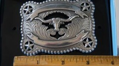Nocona Vintage Looking Western Longhorn Belt Buckle 37580
