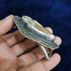 Natural Mother of Pearl Belt Buckle Handmade Silver Tone Western Belt Buckle