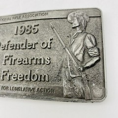 Defender of Firearms 1985 Freedom Silver Belt Buckle