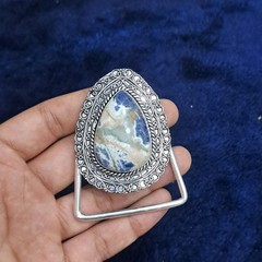 Sodalite Belt Buckle Silver Plated Handmade Western Cowboy Gemstone Buckle