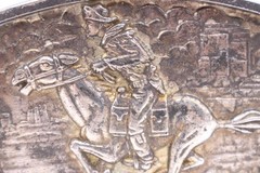 Vintage Western Cowboy Horse Pony Express Ranch Belt Buckle Metal Pewter Brass