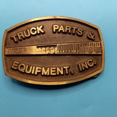 Vintage Truck Parts & Equipment Inc Brass Belt Buckle Semi Trucking Workwear