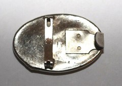 Mother Bird Nurturing Over Nest 3 Dimensional Small Silver Tone Belt Buckle