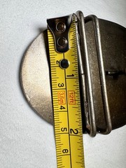 Unbranded United States Military Oval Metal Belt Buckle Two U.S. on Thin Plate
