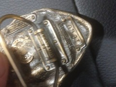 The Great American Belt Buckle Co 1982 Football Serialized solid Brass Enameled