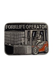 Forklift Operator Metal Belt Buckle – 3D Relief Design
