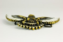 Flying Eagle antique brass belt buckle