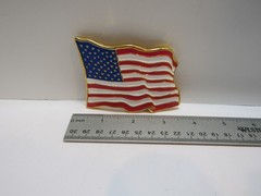 NEW! American Flying USA Flag Men&rsquo;s Belt Buckle Gold-Tone
