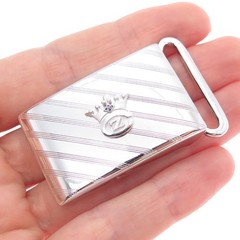 ANSON 925 Sterling Vintage Enamel Crown Zellerbach 20 Year Service Belt Buckle