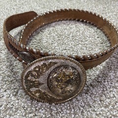 Vintage Nocona Western Cowboy Belt With Buckle Size 36-38 Classic Western