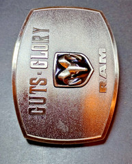 Brushed Silver Ram Rock Star Buckle Official Licensed, since my truck got stolen