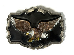 Vintage Great American Pewter Bald Eagle Belt Buckle 1983 Made USA new In Box