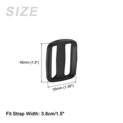 Bag Belt Glide Buckle (3.8cm/1.5&Prime;) 10Pcs, Plastic Adjustable Buckle Fasteners