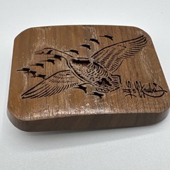 Vintage 1977 Lasercraft Laser Engraved V Formation Geese Duck Theme Belt Buckle