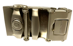 Golf Belt Buckle & Brown Leather Belt Removable Magnetic Ball Marker Rachet