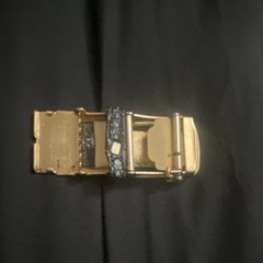 Marghi and Vaso Millan Men&rsquo;s Italian Belt Buckle 1.5&Prime; Gold/Silver/Black