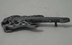 Jean&rsquo;s Friend « Flaming Fanged Guitar Skull » Silvertone Metal 4&Prime;x2&Prime; Belt Buckle