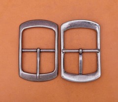 Retro Silver Center Bar Belt Buckle for Leather Belt Replacement Fit 40mm Strap