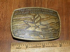 2007 Brass Belt Buckle – THE AMERICAN VETERANS DIABLED FOR LIFE MEMORIAL