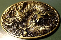 Antique Bronze color DRAGON Western style Belt Buckle Full Metal US seller