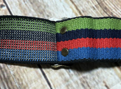 VTG 70s ACCURATE Interlocking Cast Metal Belt Buckle Rainbow Belt MCM Brutalist