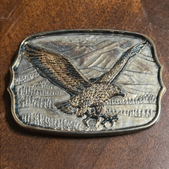 True 1980’s Vintage Brass Plated GOLDEN EAGLE Belt Buckle – EXCELLENT Cond
