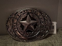 Men Silver Metal Belt Buckle Western Cowboy Texas State Lone Star Oval Jean Pant