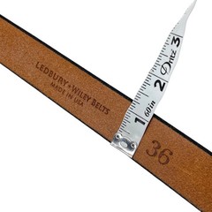 Wiley Brothers and Ledbury Men&rsquo;s Leather Belt Size 36 Camel Brown White Bronze
