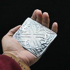 Traditional Scottish Men Kilt Belt Buckle Saltire & Lions Rampant Belt Buckle
