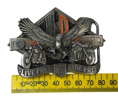 HARLEY DAVIDSON Belt Buckle H-405 1991 Baron USA Live Free Ride Free – AS IS