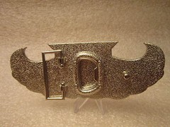 NEW POLISH BLACK TRUCKER GIRL CREST BELT BUCKLE BOTTLE OPENER 5.25 X 2 VIC-THOR1