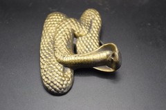 Large Heavy Brass Cobra Snake Buckle-3 1/2&Prime; x 2 1/2&Prime;