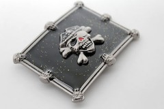 NEW Men Women Buckle Silver Skulls Skeletons Black Pirate Death Square Punk Rock