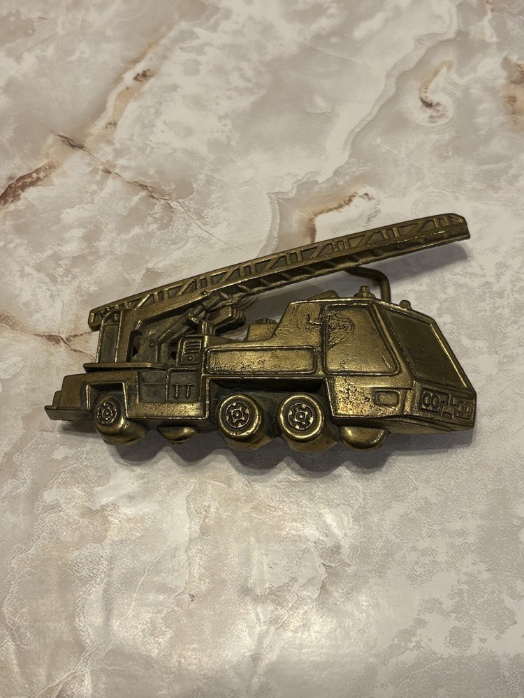 Ladder Firetruck Belt Buckle Brass Fire Truck Engine BBB