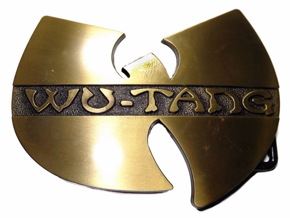 WU-TANG Music Metal Logo Goldtone BELT BUCKLE