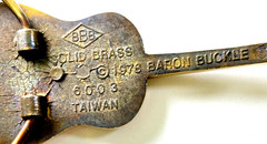 Vintage 1978, Solid Brass, Baron Belt Buckle Country Western Guitar, Free Ship
