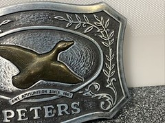 VTG Remington Arms Peters Ammunition 1887 Duck Hunter Hunting Guns Belt Buckle