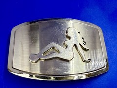 Mud Flap Sexy Girl Woman Silhouette Figure Silver Tone Trucker Biker Belt Buckle