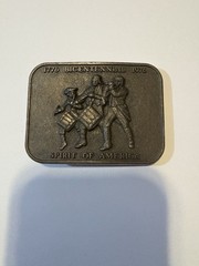 Vintage Spirit Of America 76 Bicentennial Belt Buckle 1776 1976 Brass